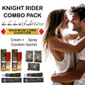 Combo Deal Super Knight Rider Pack of 1 Cream,1 Spray & 12 Condom